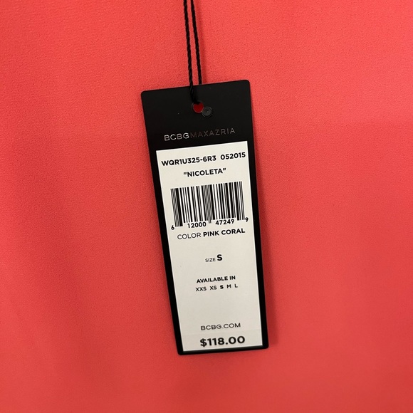 BCBG High Low Nicoleta Wrap Top in Pink Coral. Size S. NWT. - Picture 6 of 9